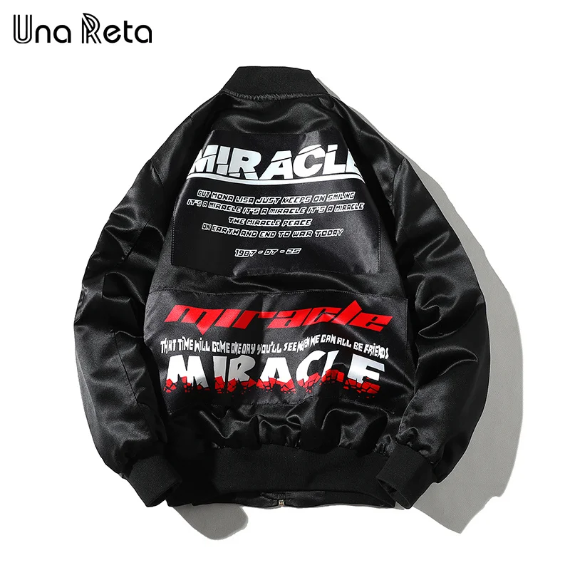Una Reta Hip hop Jackets Men Streetwear spring New Fashion Casual Long sleeve Couple Jacket Coats Plus size Mens - Цвет: Черный