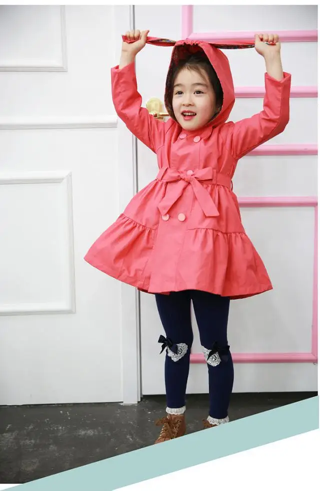 Free shipping new 2014 children's clothing girls coat children autumn fashion double-breasted trench | Детская одежда и обувь