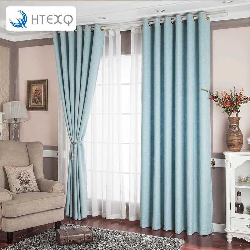 Затемненная занавеска HTEXQ в горошек однотонная на окна для гостиной занавески с