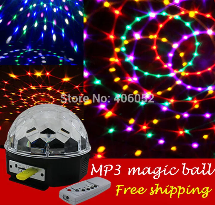 6*3 W Цифровой LED RGB MP3 Кристалл Magic Ball Световой эффект Музыки дискотека DJ партии