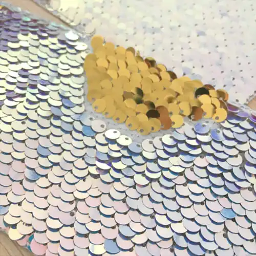 rainbow blue gold "(75 мм) Реверсивный блесток ленты ткань блестящие для DIY ручной работы платье банты dhl - Цвет: rainbow blue gold
