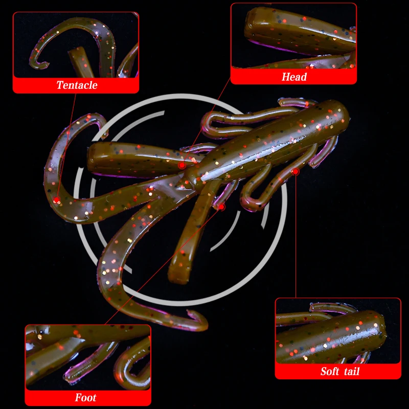 SEAPESCA 10 шт. Мягкая приманка для креветок морских червей 4 5 см 1 6 г рыбалки форель