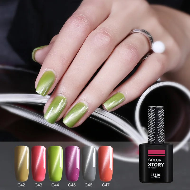 Лак для ногтей 15 мл, с эффектом "кошачий глаз", магнитным стержнем, ультрафиолетовым отвердителем, лаком-варнисом со 3D-эффектом.