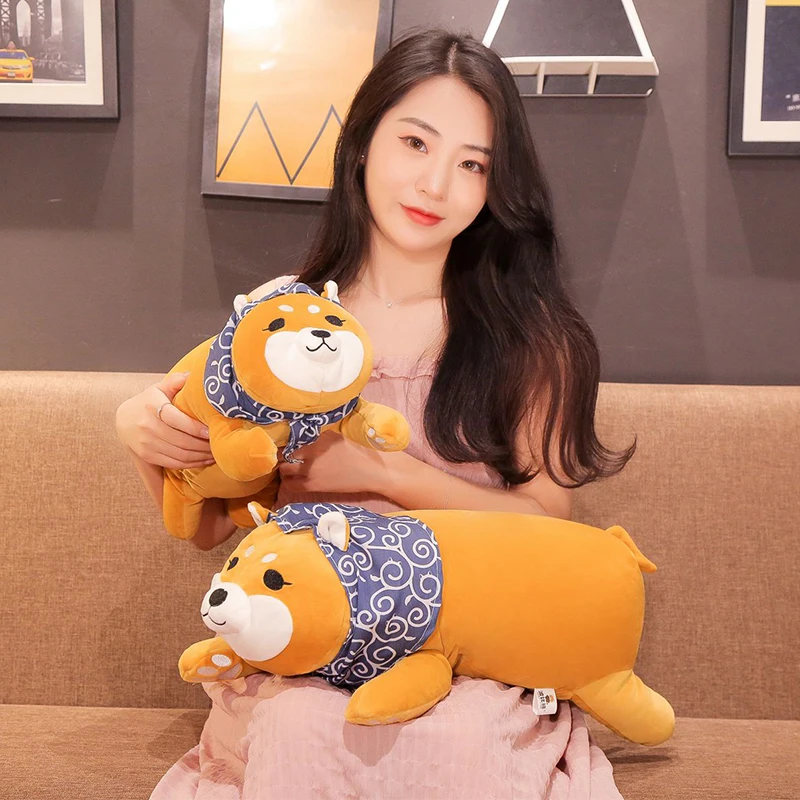 Милый шарф в стиле аниме шиба ину собака плюшевая игрушка мягкая мультяшная