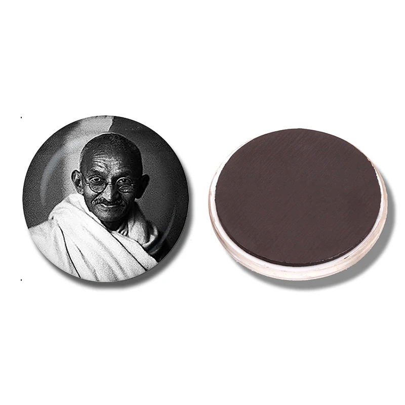 Магнит на холодильник Mahatma Gandhi 30 мм индийские знаменитые стеклянные предметы