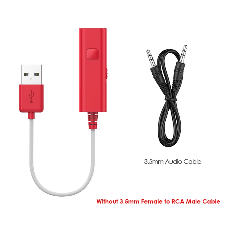 Red No RCA Cable VIKEFON Bluetooth приемник передатчик аудио USB адаптер 3,5 мм AUX RCA MP3 музыкальный автомобильный комплект ТВ Беспроводной Динамик адаптер для наушников - Цвет: Red No RCA Cable