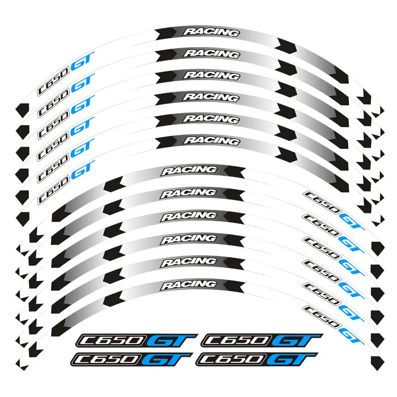 Hot sell 7 Style Motorcycle Wheel Tire Rim Stickers 15inch wheel For BMW C650GT | Decals &amp