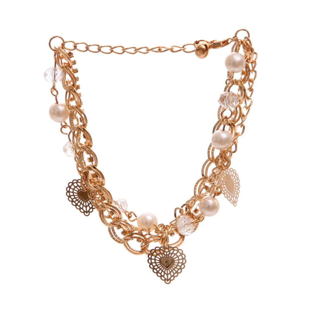 Модный браслет с имитацией груши и для женщин простой Регулируемый золотой цвет