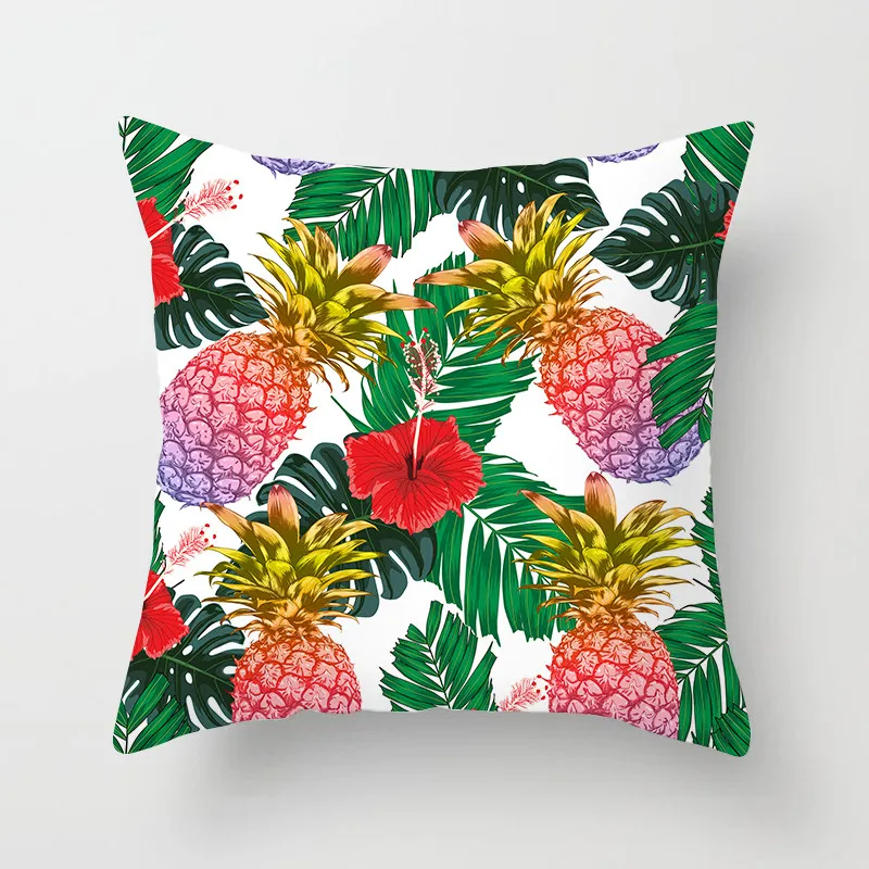 

Fuwatacchi Tropical Style Cushion Cover Flamingo Pineapple Pillow Cover Flower Plant Pillows Home Sofa Chair Decor Pillowcase