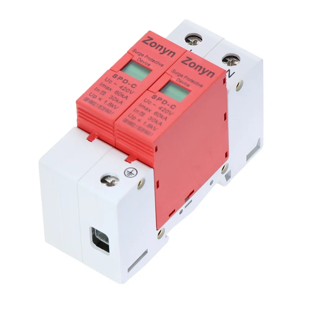 Высокое качество 2P SPD 420V 30KA~ 60KA дом сетевой фильтр защитный низковольтный разрядник устройство 1P+ N