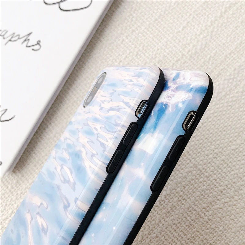 Kexin Phone Case Lack Water Ripple Pattern Soft IMD For iPhone XS Max iphone XR X 7 6S 6 8 Plus Back Cover New |