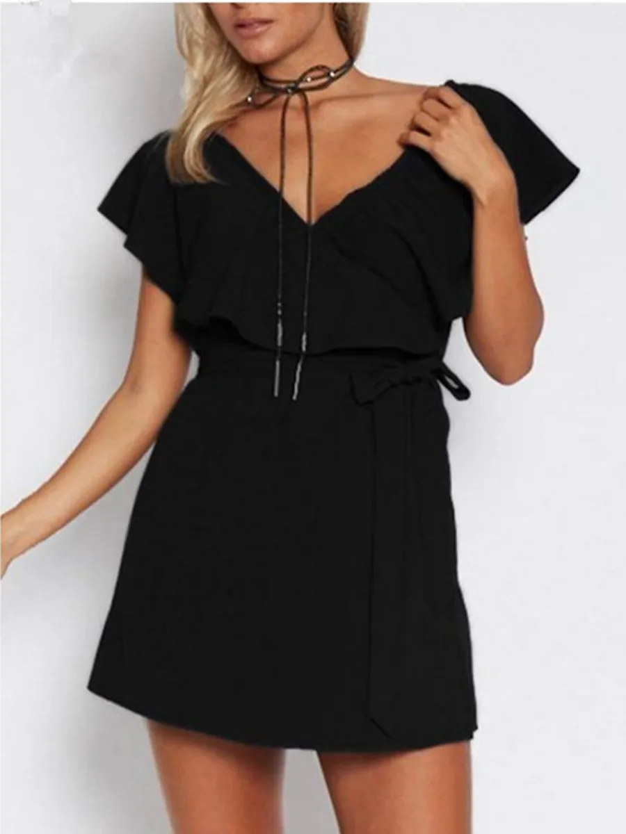 2019 New Spring Summer Women Sexy V-Neck Sleeveless Dress Casual Elegant High Waist Party Beach Female Vestidos | Женская одежда