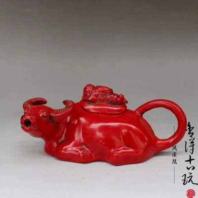 

Imitate red coral zodiac cattle kettle decorative home crafts