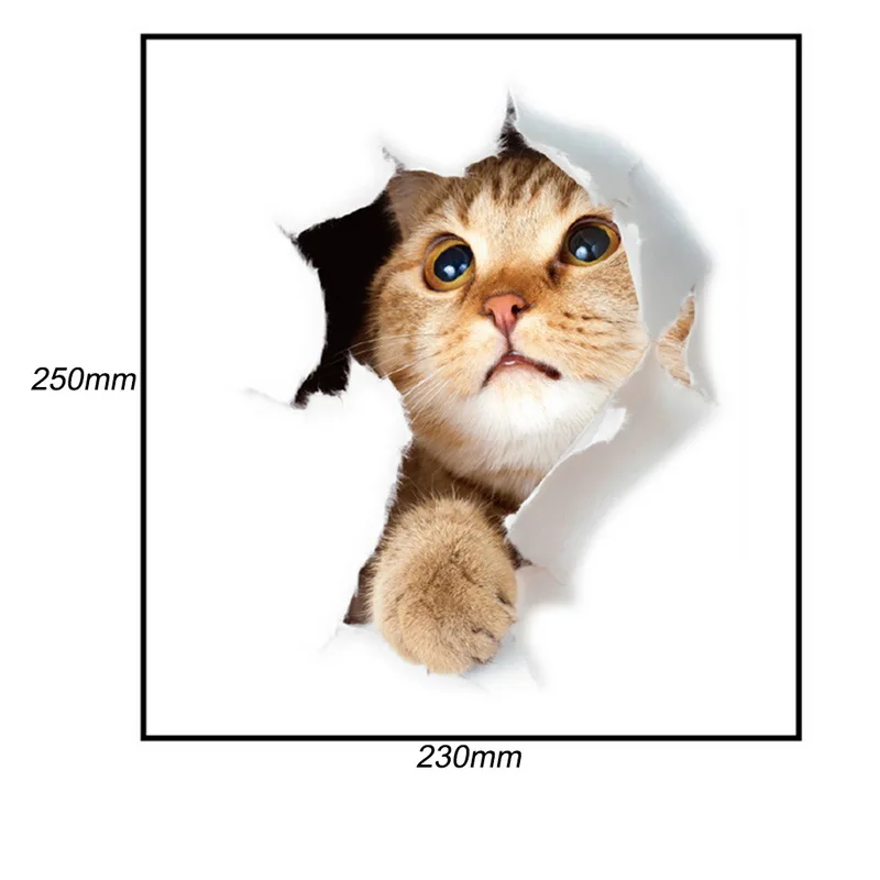 Различный котенок Животное мультфильм стикер на стену с кошкой 3D детская комната