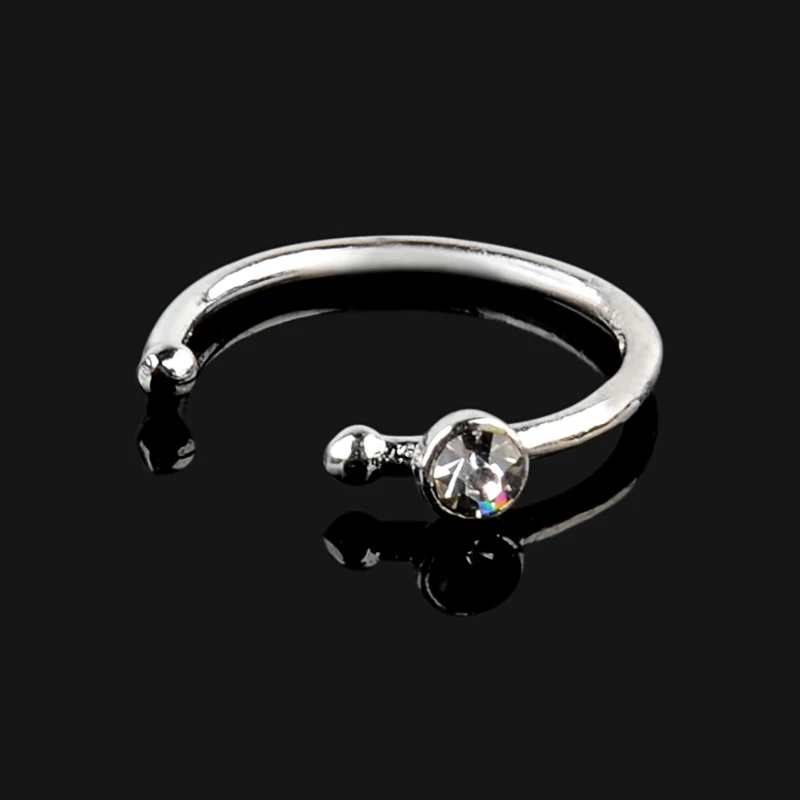 1 шт. посеребренное кольцо с кристаллами для носа губ женщин и девочек винтажное