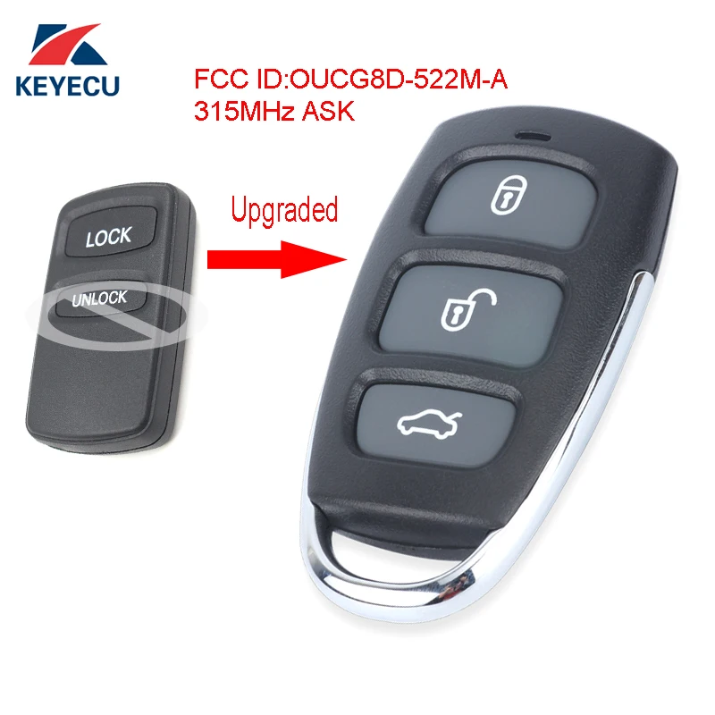 

KEYECU Replacement Upgraded Remote Car Control Key Fob 315MHz for Mitsubishi Triton MK Series 2002-2006 Free Programming