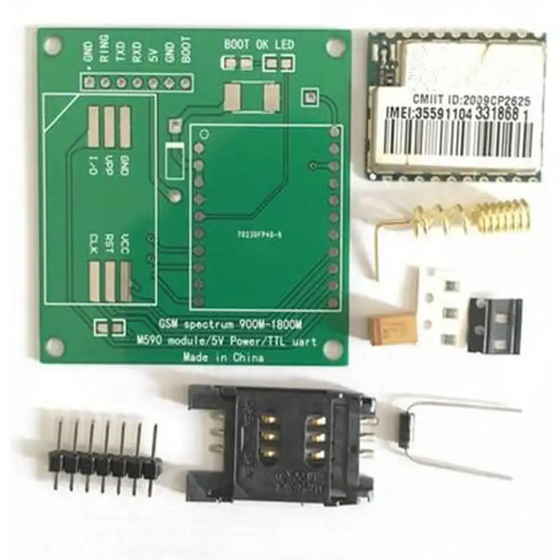 A0069-02 Бесплатная доставка 1 шт. M590E gsm модуль GPRS DIY комплекты M590 GSM 900 м-1800 м SMS