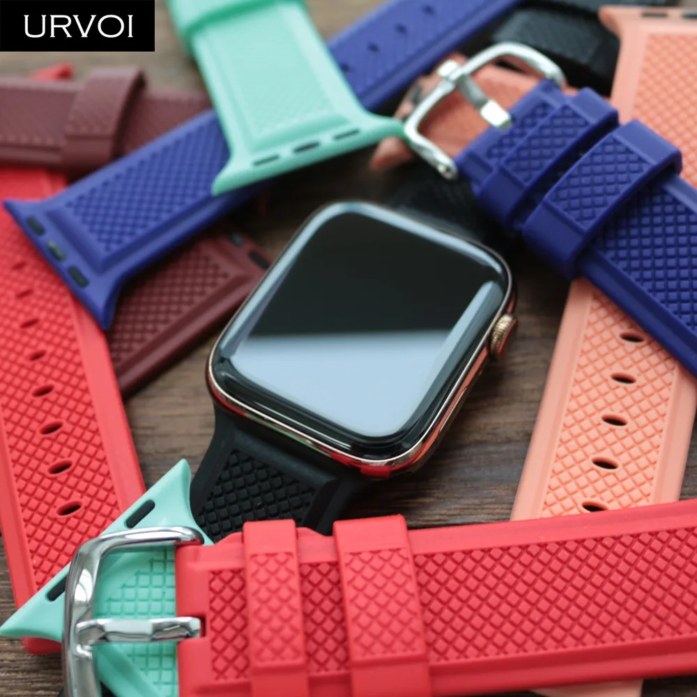 URVOI силиконовый ремешок для Apple Watch series 5 4 3 2 1 спортивных часов iWatch Красочный