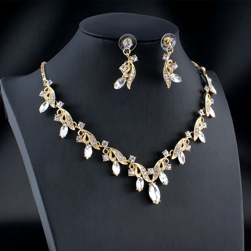 Новинка Модный женский свадебный комплект ювелирных изделий jiayijiaduo золотого и