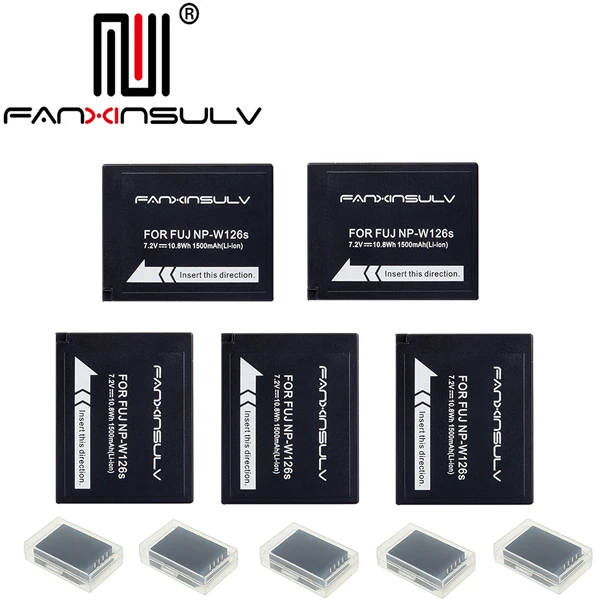 5x Battery 5x Box NP W126 NP-W126S Батарея+ Батарея чехол для ЖК-дисплея с подсветкой Fujifilm X-T3 XT2 XA5 XT20 XT1 XT100 XH1 XT10 XE3 X100F XA10 X-PRO2 pro1 XA10 Камера - Цвет: 5x Battery 5x Box