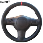 Чехол рулевого колеса автомобиля HuiER для Toyota Corolla 2004-2006, Caldina 2002 2003-2006 2007 RAV4 (US) 2004-2005 Scion tC