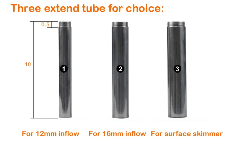 13mm extend tube Лилия струйная труба из нержавеющей стали Поверхность скиммер поток отток РЫБЫ воды растение бак Пейзаж Аквариум стиль ada - Цвет: 13mm extend tube