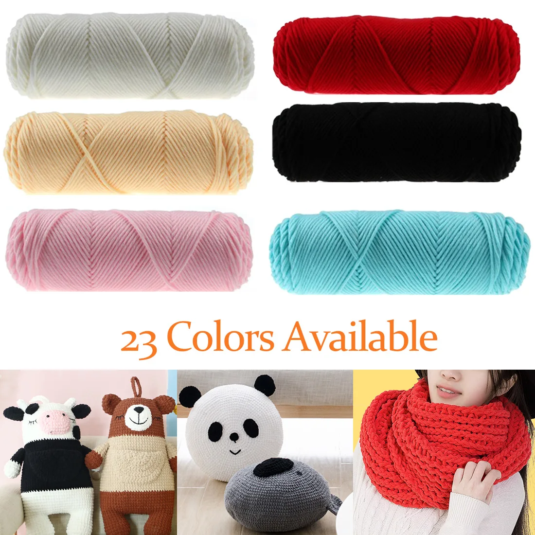 100g/Pc Soft Yarn For Hand Knitting Crochet Silk Milk Cotton Skincare Thick Lover Scarves Clothes | Дом и сад