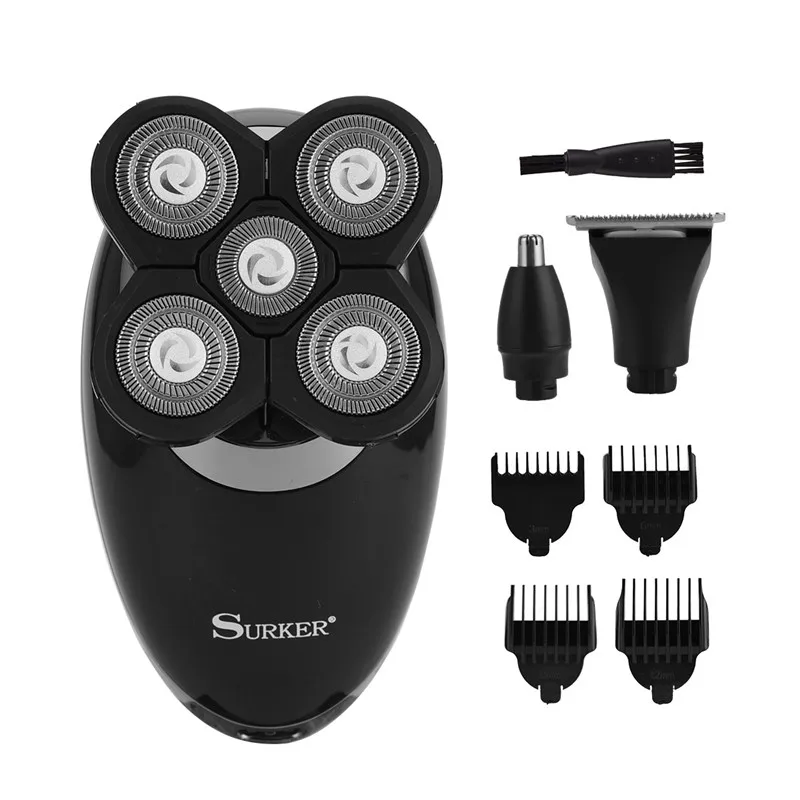 

3 In 1 Electric Shaver for Men 5 Head Rotating Razor Bald Head Shaving Machine Nose Hair Trimmer Cordless Barber Clipper 46