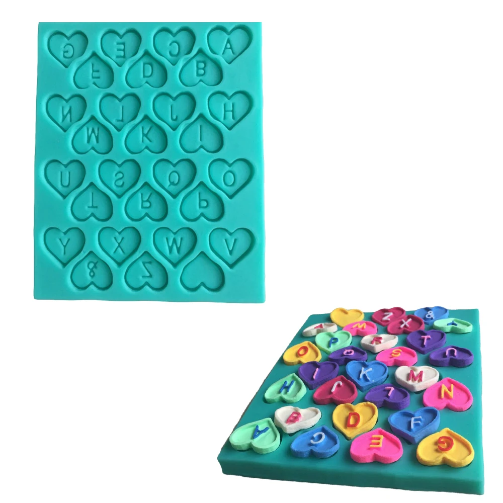 

Love Letters Design 3D Silicone Fondant Mold Chocolate Fudge Cake Decorating Tools Molds