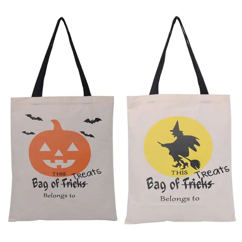 2 шт сверхмощная Холщовая Сумка тоут сумки для трюка или лакомства счастливые
