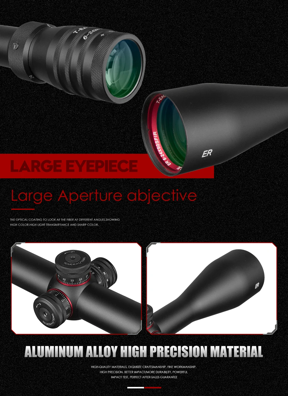 T-Eagle SFIR 6-24X50 прицел Боковая регулировка охотничий прицел оптические прицелы боковая фокусировка прицел Снайперский прицел