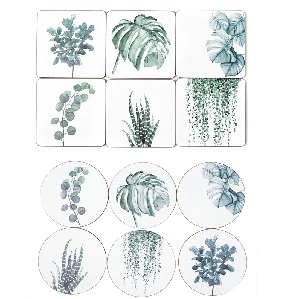 

Деревянная подставка под чашку с принтом растений CFen A, нескользящий коврик с подогревом, подставки для кофе, чая, напитков, фирменный коврик...