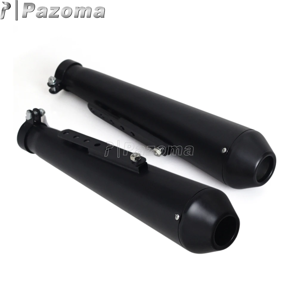 Глушитель для мотоцикла 2 шт. черный 18 дюймов 1 5/8 дюйма 1/2 7/16 чоппера кафе гонщика DB