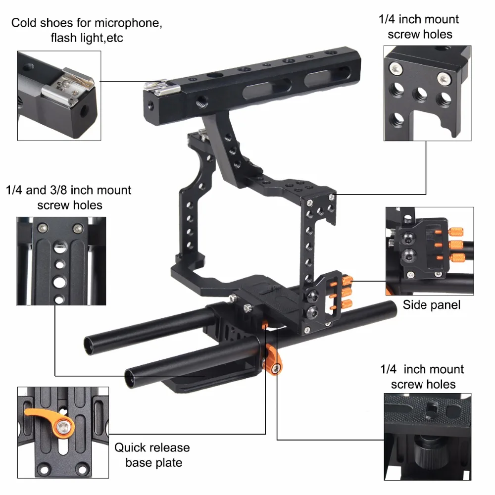 Держатель для камеры Panasonic GH4 Sony A7 серии A7/A7II/A7s/A7r/A7RII|cage|cage frontscamera electronic |