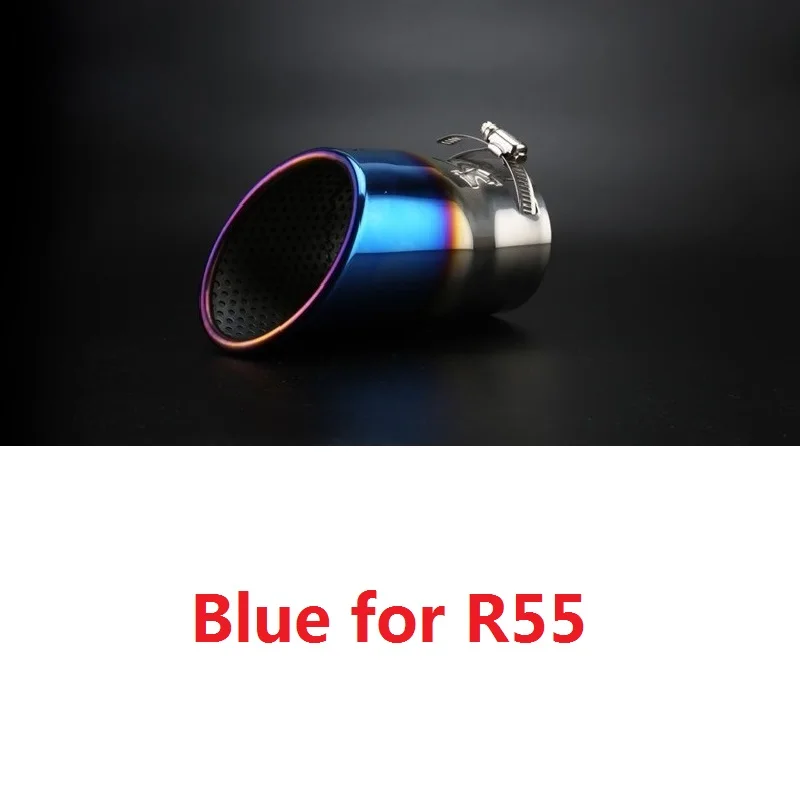 Blue for R55 Наконечник глушителя из нержавеющей стали для Mini Cooper Countryman Clubman R55 R56 R60 F54 F55 F56 F60 Замена - Цвет: Blue for R55