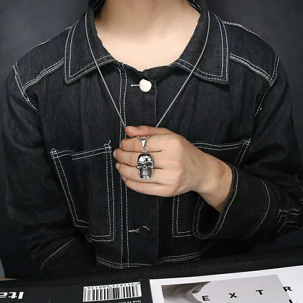 Новое поступление подвеска в виде черепа ожерелья из нержавеющей стали лучший