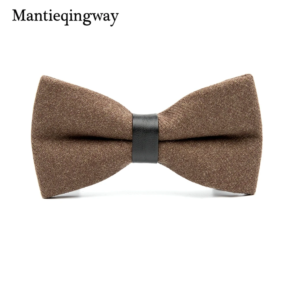Mantieqingway классический сплошной Цвет Шерсть Марка бабочкой для Для мужчин