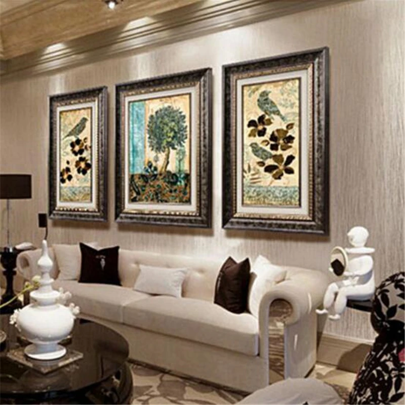 Пользовательские 3d Портретные обои Американская деревня тройной цветок птица