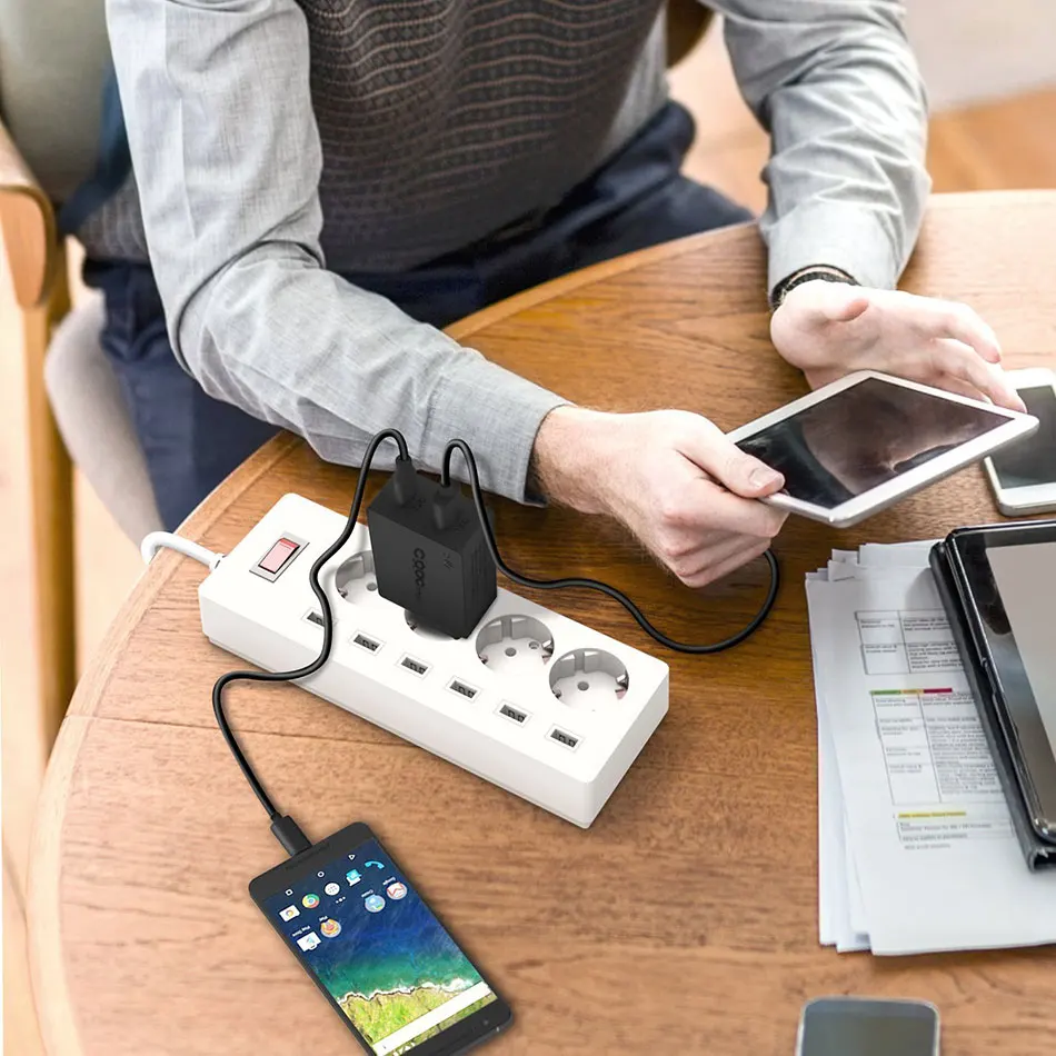 USB C зарядное устройство, CRDC Quick Charge 3,0 5 V/3A 27W type C зарядное устройство для iPhone, Xiaomi, Nexus 6P Nexus 5X, nintendo Switch, Google Pixel XL