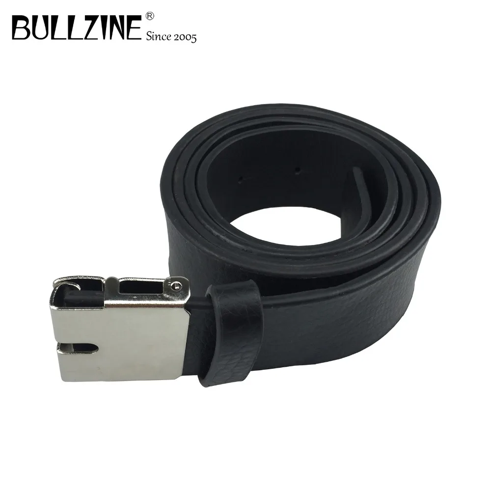 Ремни из ПУ кожи Bullzine с соединительной застежкой для пряжек черного цвета