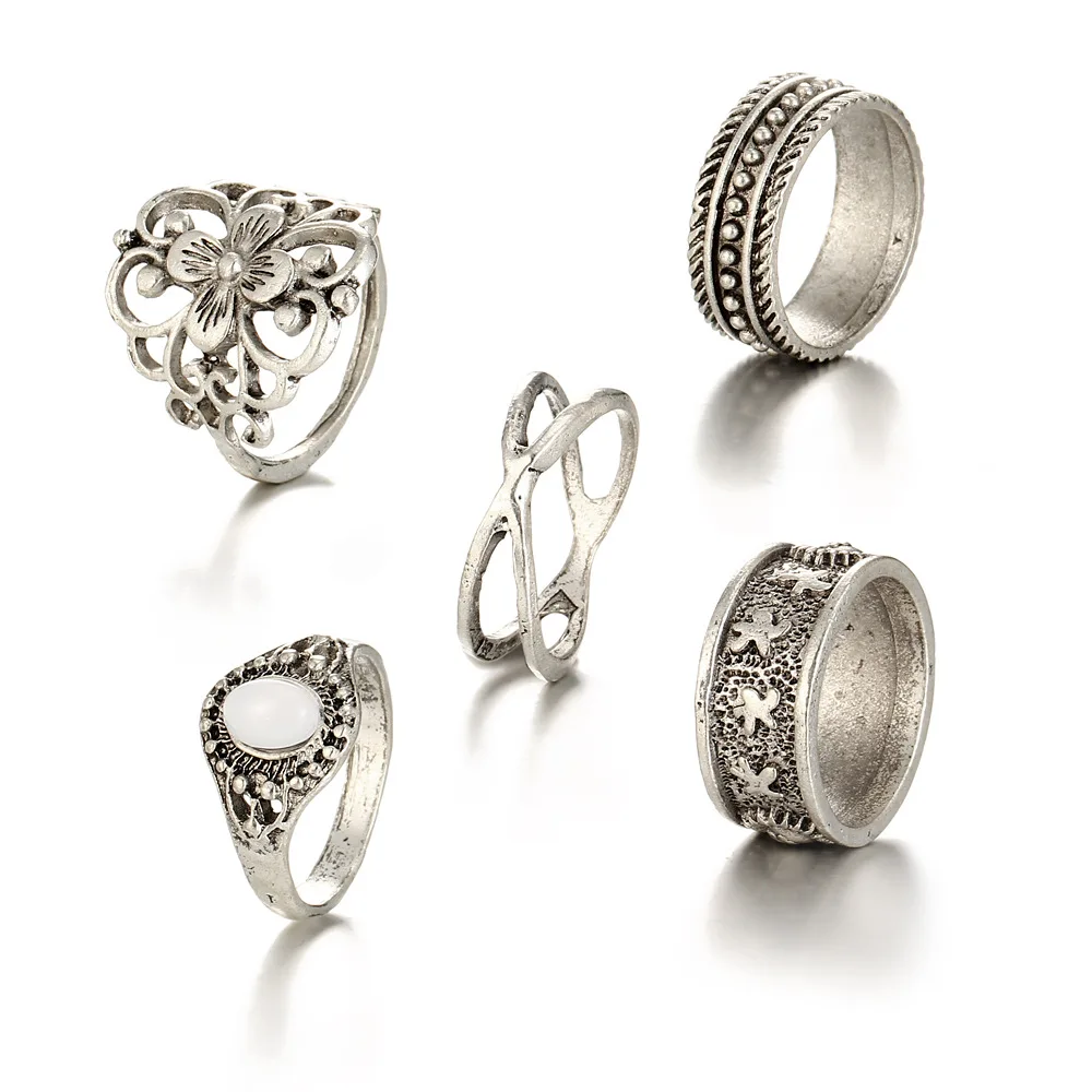 5 шт. женские кольца с камнями|knuckle ring set|ring setrings set for women |