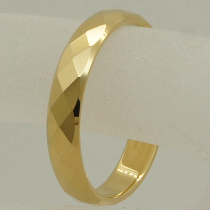 Женское геометрическое кольцо 3 мм с гальваническим покрытием цвета шампанского