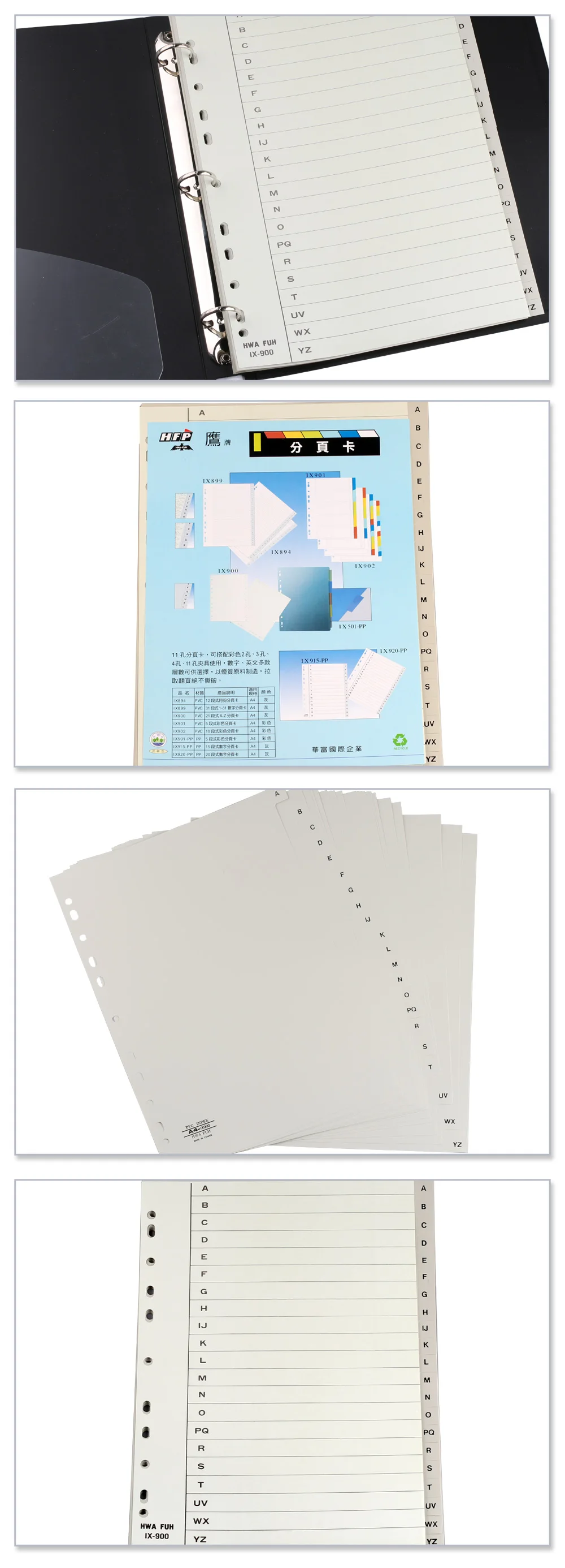 Hfyp IX900 сортировки карты классифицировать Binder Индекс делители бумажные карты 11 отверстия 26 Английский алфавит 21 листов/сумки папки вложения