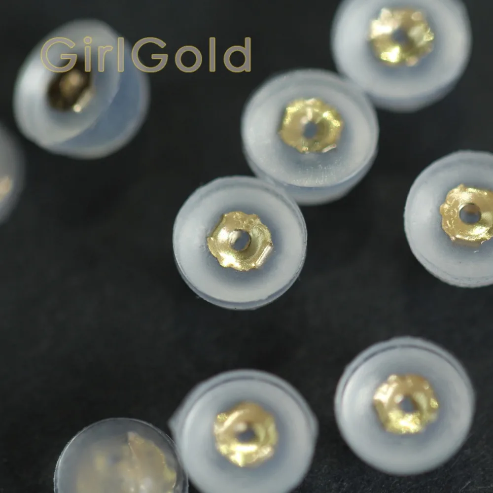 Серьги бабочки из настоящего золота 14K застежка для сережек задняя часть