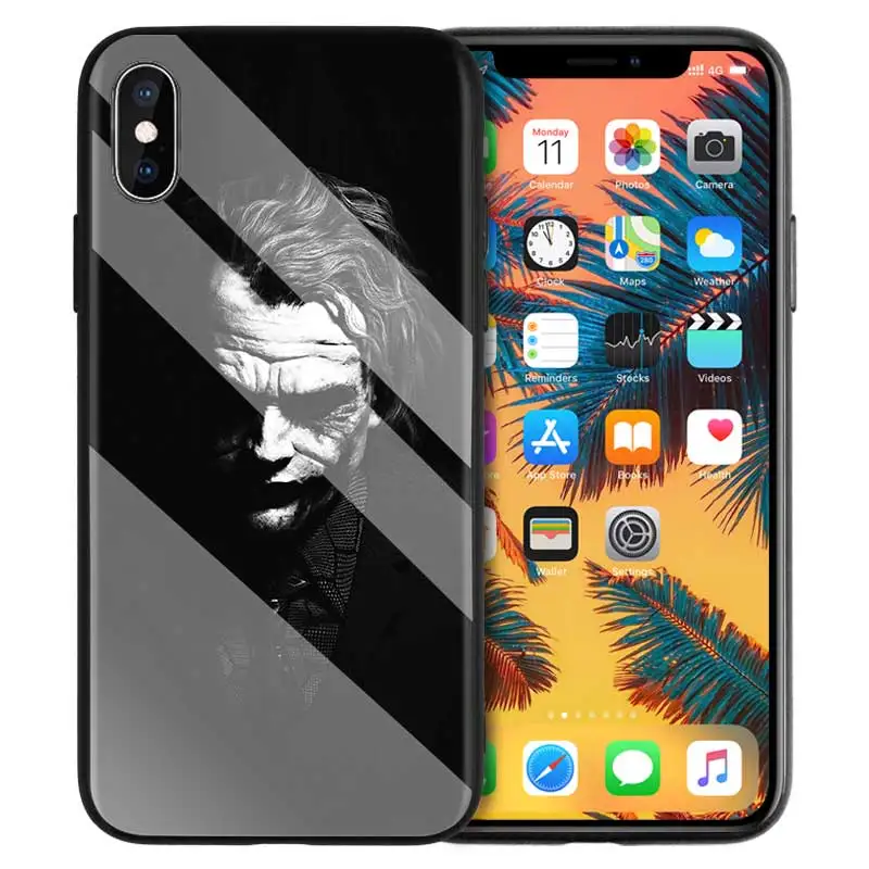 10 Чехол из закаленного стекла для iPhone 7 X, чехол для iPhone 8, 6, 6 S, 11, 11 Pro, XR, XS, MAX Plus, Бэтмен, Джокер, темный черный рыцарь, задняя крышка - Цвет: 10