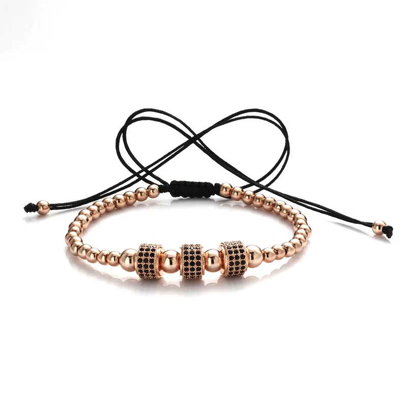 New Zircon Bracelet Men Jewelry Cubic Micro Pave CZ Charm &amp 4mm Round Beads Braided Macrame Bracelets Bangles pulseira feminina |