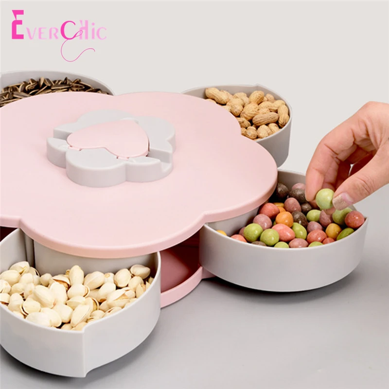 Двухуровневый поворотный ящик для хранения коробка свадебных закусок и конфет с