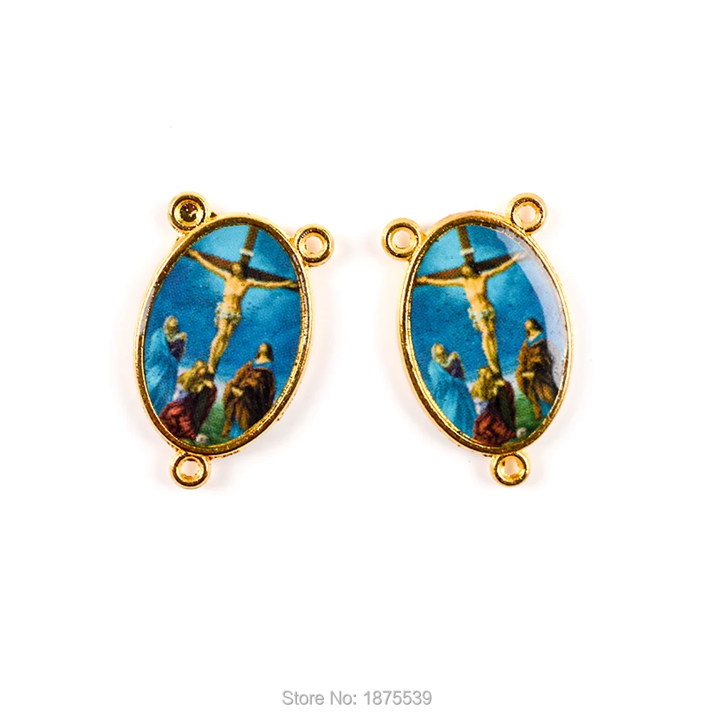 RQ192-10 Золотой Цвет Четки центр медали наша Леди Фатимы Lourdes Virgin Mary Theresa - Цвет: RQ192-10