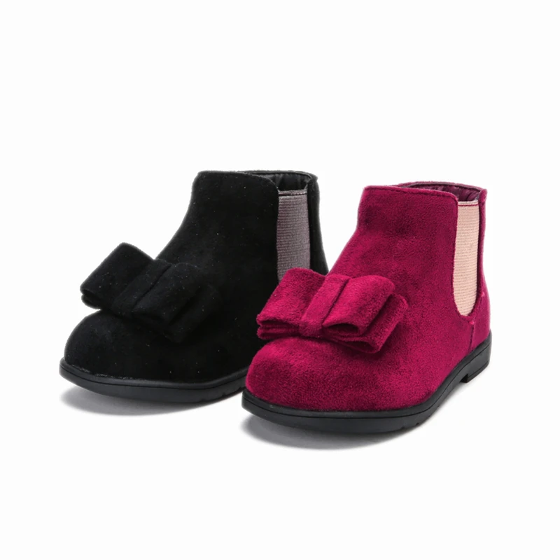 Замшевые ботильоны Balabala с флисовой подкладкой для маленьких девочек двухслойные