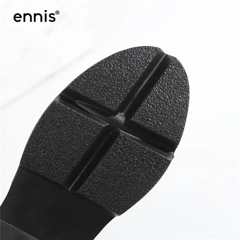 ENNIS/; женские ботильоны на платформе; красные лакированные кожаные ботинки; черная обувь на толстой подошве; женские ботинки на плоской подошве с круглым носком; сезон осень; A8190